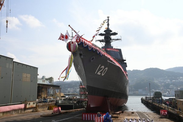 ▲▼日級2號驅逐艦「不知火」號（しらぬい）在長崎下水。（圖／翻攝自日本海上自衛隊推特）