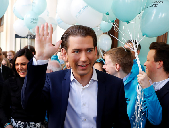 ▲▼奧地利國會選舉，31歲的庫爾茲（Sebastian Kurz ）可能成為最年輕總理。（圖／路透社）
