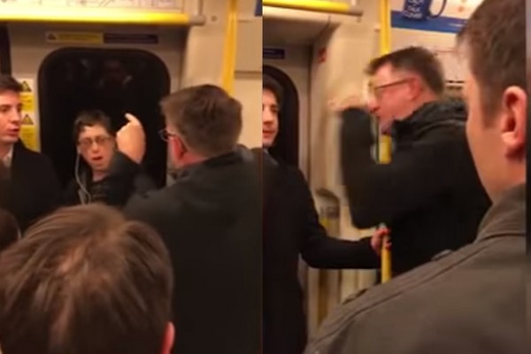 ▲▼英國男子在電車上飆罵陌生女乘客。（圖／翻攝自YouTube Trend Videos）