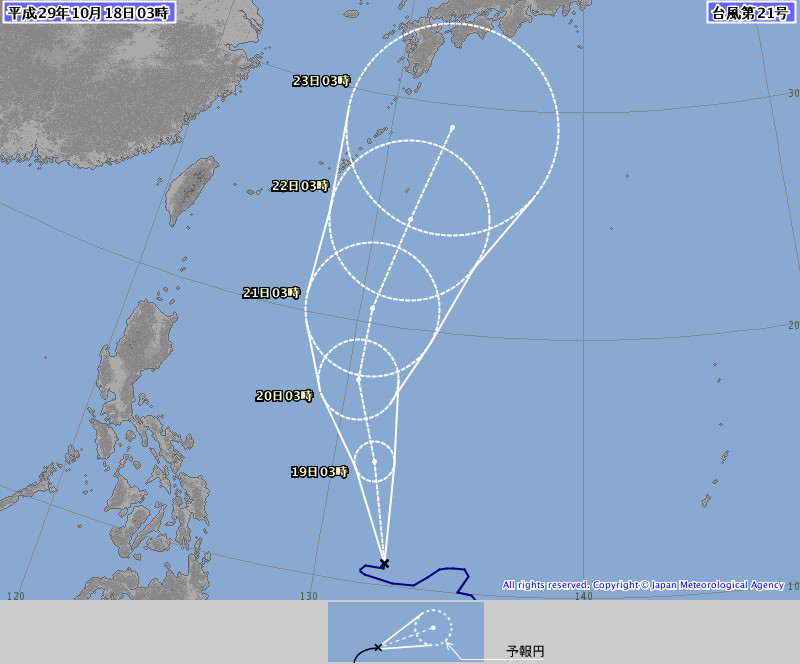 蘭恩颱風。（圖／翻攝日本氣象廳網站）