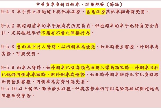 從賽事碰撞到鬥毆衝突　台灣賽車元老統哥感慨：扼殺台灣賽車運動發展（圖／ETNEWS車雲製表）