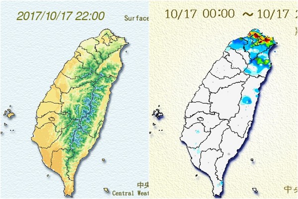 ▲▼3天降3度！北北基「大雨警報」變天濕涼　周末跌剩20度。（圖／中央氣象局）