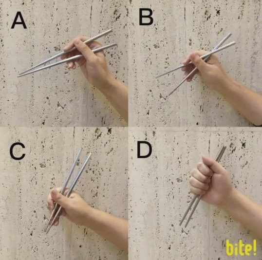 您怎麼拿筷子。（圖／「Bite秒拍樂享美食日記」授權）