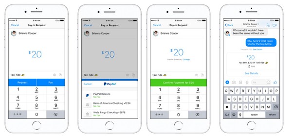 ▲PayPal與臉書合作！用戶將可透過Messenger現金交易（圖／翻攝 PayPal）