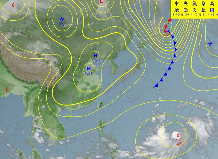 準蘇拉颱風。（圖／氣象局）