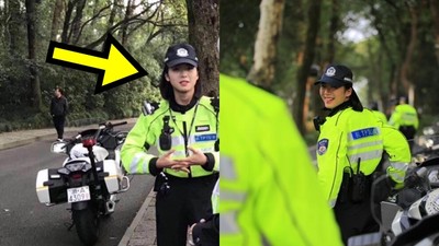女騎警有韓星正臉！「用超甜微笑攔檢」老司機自動排好隊
