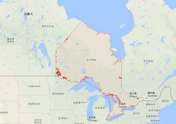 ▲▼加拿大安大略省（Ontario）。（圖／翻攝自Google Map）