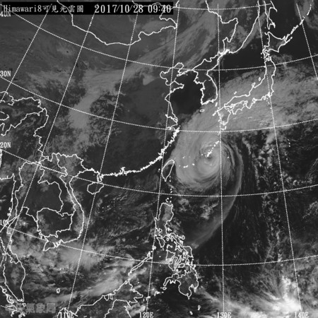 今日新竹以北降雨濕涼，苗栗以南則是晴朗穩定。（圖／翻攝自氣象局）