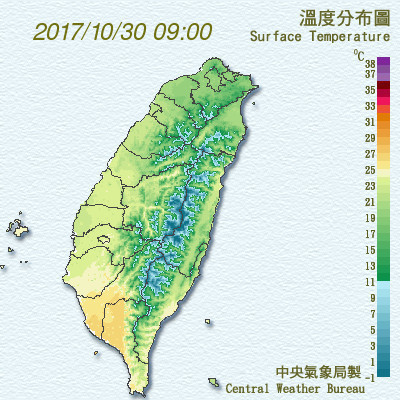 ▲▼明白天起冷空氣逐漸減弱，氣溫略升。（圖／翻攝自中央氣象局）