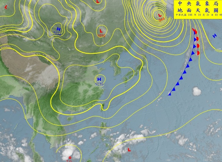 天氣圖。（圖／中央氣象局）