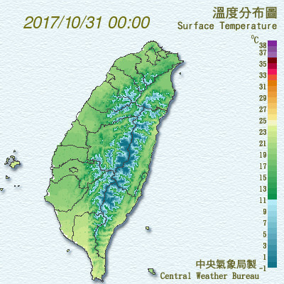 ▲▼ 「不止是秋天了」最強16度到來！冷空氣襲台　出現雙渦漩列。（圖／中央氣象局）