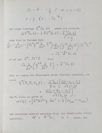 ▲▼英國知名物理學家霍金1966年的博士論文《宇宙膨脹的屬性》中的手寫公式。（圖／翻攝自劍橋大學數位圖書館官網）