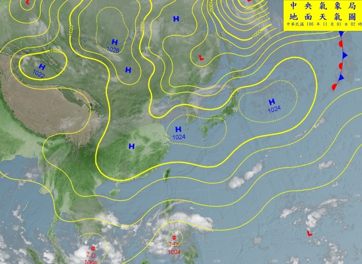 天氣圖。（圖／中央氣象局）