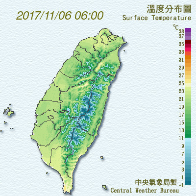 今明大幅回暖、後天又涼，未來一週氣溫「波浪型」變化。（圖／中央氣象局）