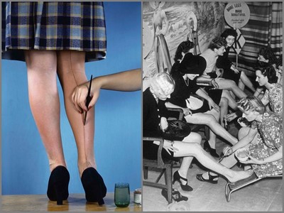 50年代美腿史！絲襪短缺，美女在雙腿間劃線…竟比真絲還誘人
