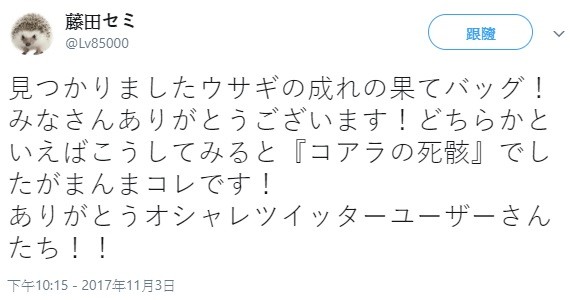 ▲▼日本女網友求達人「神」出一款背包，結果真的被找到。（圖／翻攝自トヤショウ推特）