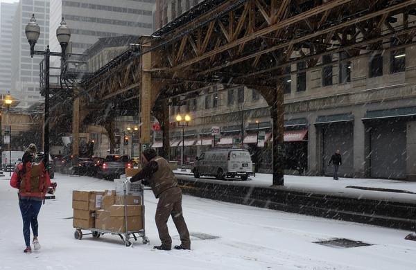 ▲▼芝加哥下雪、初雪             。（圖／達志影像／美聯社）