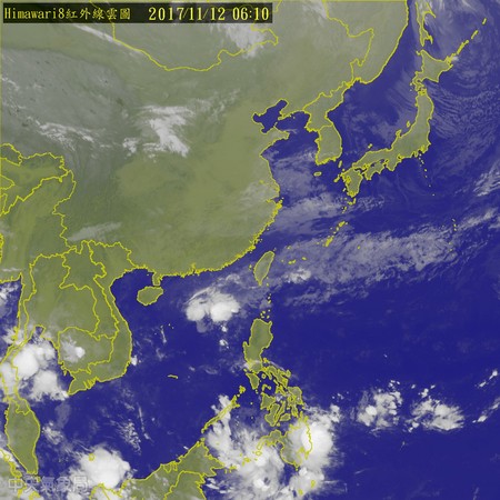 5縣市大雨特報，12日全台有雨，北部下探20度。（圖／中央氣象局）