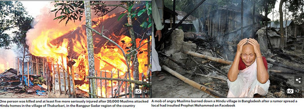 ▲2萬名孟加拉穆斯林火燒印度教村落。（圖／翻攝自《每日郵報》）