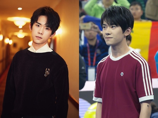 ▲▼衣服就是要反著穿！　易烊千璽「標籤露胸前」才時尚。（圖／翻攝自易烊千璽工作室微博）