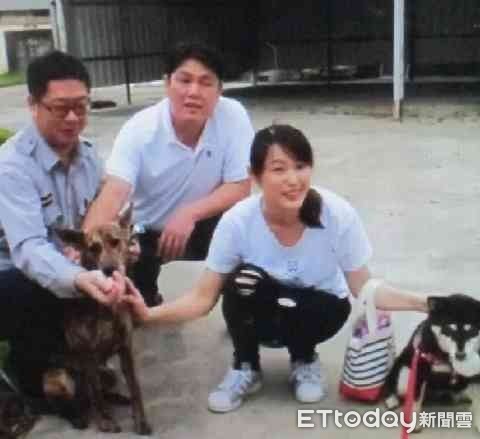 ▲台南市警三分局收養浪浪當警犬，愛犬美女「寶妹」特慕名探訪，並參訪警所。（圖／警方提供）