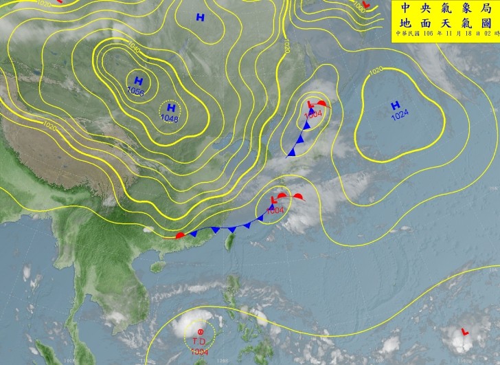 天氣圖。（圖／中央氣象局）