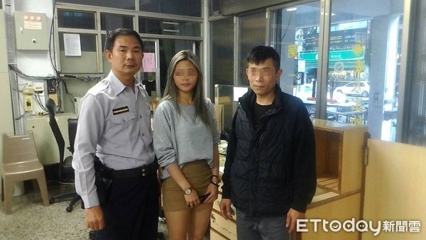 ▲台南市警二分局海安派出所警員陳豐文等人，運用科技平安尋獲胡姓民眾，來台南會面女網友的18歲女兒。（圖／記者林悅翻攝）