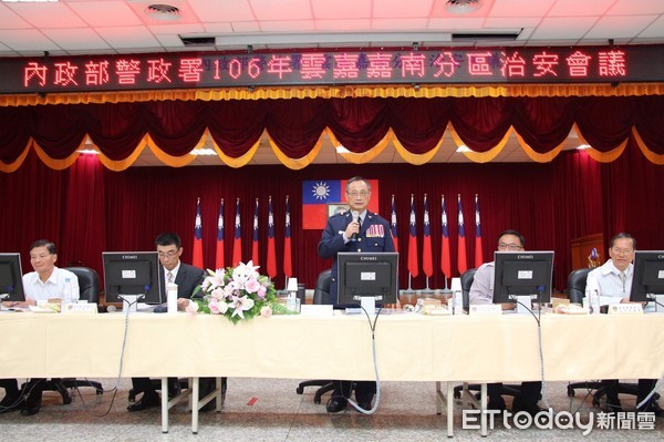 ▲內政部警政署，在台南市警局召開第4場分區治安會議，由署長陳家欽親自主持。（圖／警方提供）
