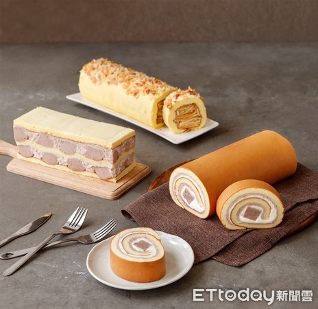 ▲高雄不二緻果(不二家)的真芋台北也買得到了，拿破崙派，O-ni Roll cake。（圖／不二緻果提供)