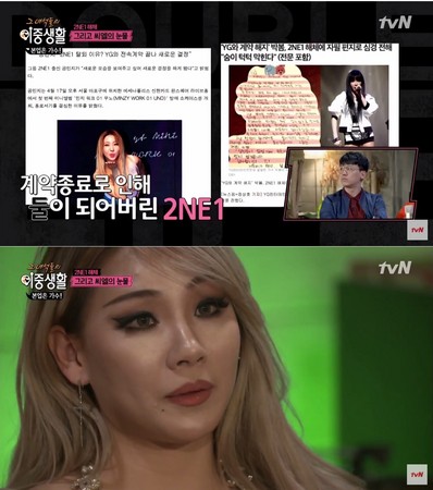 ▲Minzy和Bom解約，CL眼眶泛紅。（圖／翻攝自tvN YOUTUBE）