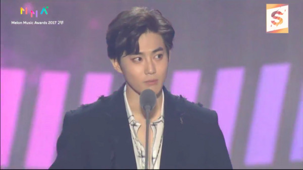 ▲2017MMA（MelOn Music Awards）頒獎典禮 年度藝人獎 EXO。（圖／翻攝自MBC）