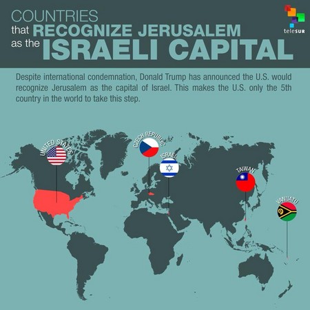 ▲▼ 網友貼出外媒整理的「承認耶路撒冷是以色列首都」世界地圖，台灣也被標註在內。（圖／翻攝自Facebook）