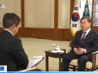 ▲▼韓國總統文在寅訪陸前接受央視專訪。（圖／翻攝自央視網）