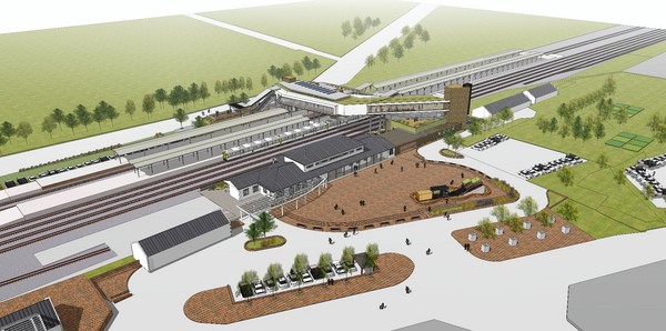 ▲台鐵斗南車站改建動工，將成「跨站式站房」。（圖／台鐵提供）