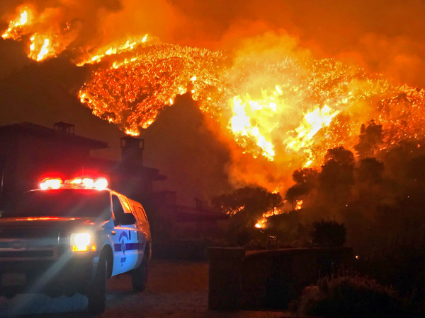 ▲▼南加州發生大規模野火，其中一處的是遊民生火造成。（圖／達志影像／美聯社）