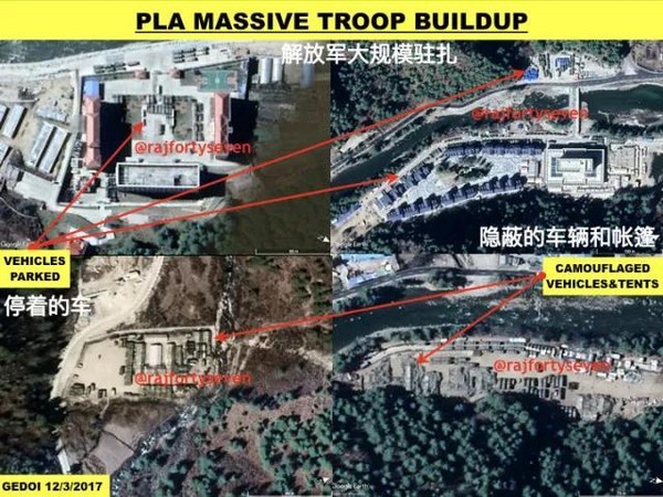 ▲▼洞朗基地解放軍加強部屬衛星圖。（圖／翻攝自中新網）