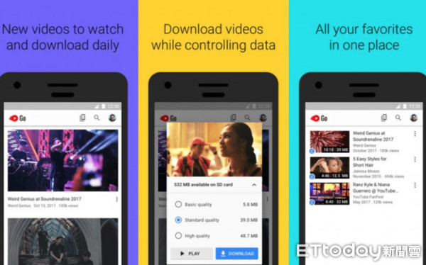 ▲輕量版YouTube Go在上架不到一個月已突破千萬次下載。（圖／取自YouTube）