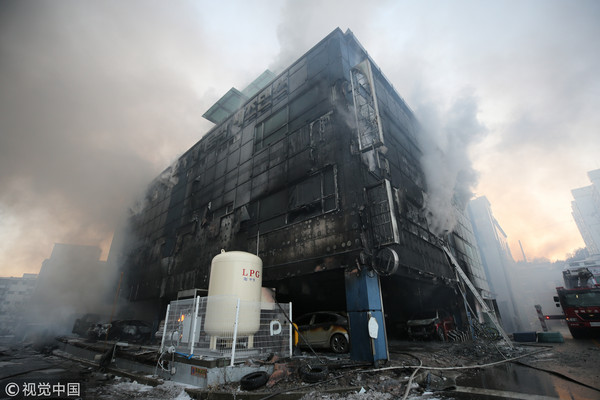 ▲南韓堤川市運動中心大火奪29命。（圖／CFP）