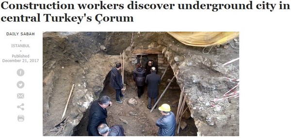 ▲▼ 土耳其中部喬魯姆省（Çorum province）發現古隧道，於2.5公尺深的地下發現一條古隧道，且入口處還有一家商店遺址，古遺跡年代可追溯至鄂圖曼帝國時期。（圖／翻攝自DAILY SABAH）