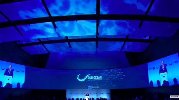 ▲我國官員首度參加超過百國參與的「我們的海洋」會議。（圖／取自影片截圖）