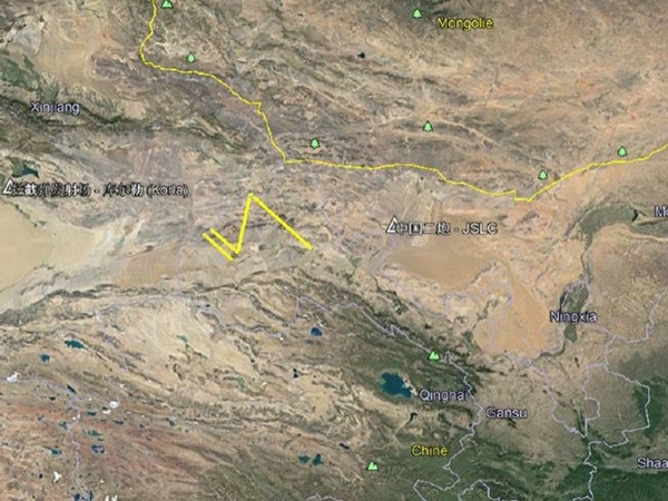 NOTAM信息顯示，中國於12月22日在西部內陸甘肅、青海、新疆交界地區上空劃設飛行禁區，疑似再次進行反導試驗活動。（圖／翻攝自大陸網站）