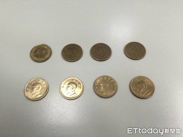 ▲▼1元、1元硬幣、1元銅板、零錢、硬幣、銅板、1塊錢。（示意圖／記者莊智勝攝）