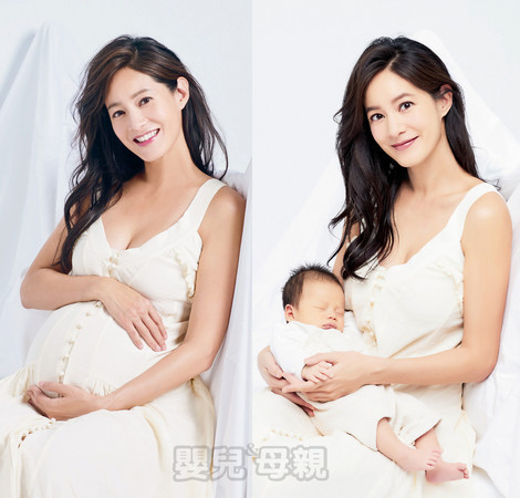 ▲Janet抱2個月兒子拍攝《嬰兒與母親》封面。（圖／嬰兒與母親提供）