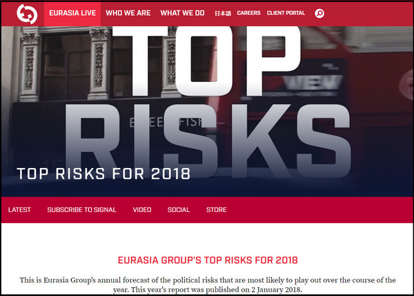 ▲▼歐亞集團2日發表「預測2018年全球十大風險」報告。（圖／翻攝自歐亞集團Euroasia Group官網）