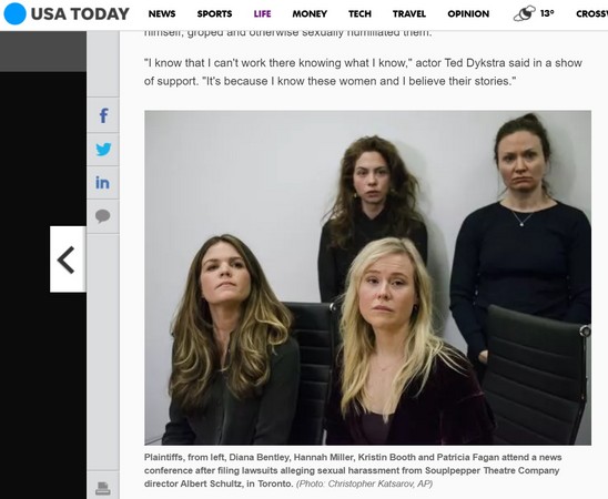 ▲▼加拿大劇團導演兼演員阿爾伯特舒茲被4名女演員控訴性侵。（圖／達志影像／翻攝自USA TODAY）