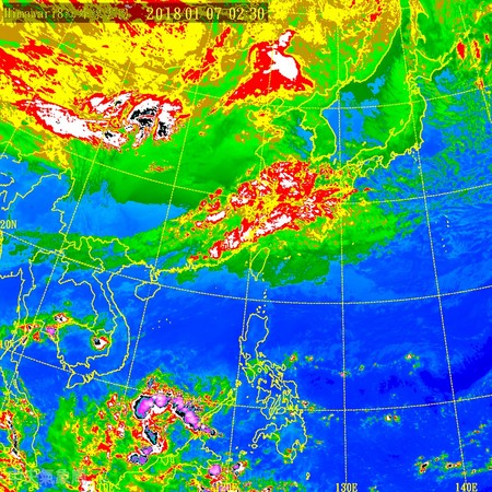 ▲▼大雨濕全台→寒流接棒「直線降探7度」轉乾冷4天！體感僅3度。（圖／中央氣象局）