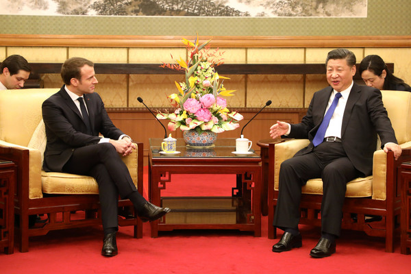 ▲法國總統馬克宏（Emmanuel Macron）與中國國家主席習近平會晤。（圖／路透社）