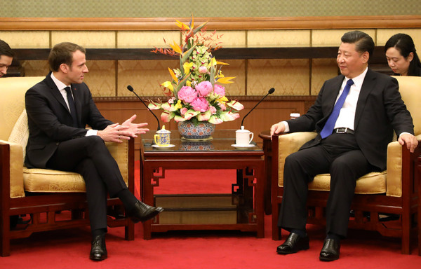 ▲法國總統馬克宏（Emmanuel Macron）與中國國家主席習近平會晤。（圖／路透社）