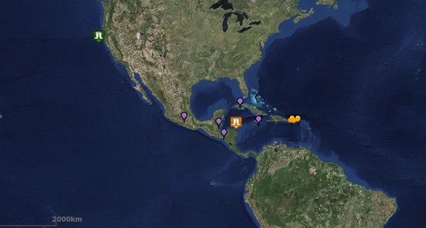 ▲▼加勒比海出現地震。（圖／翻攝自美國地質調查所) 