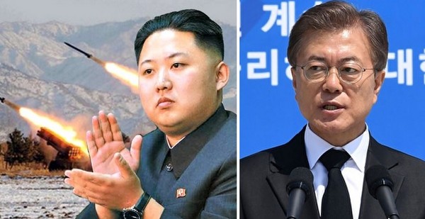 ▲南總總統文在寅(右)表示，若條件成熟，願意跟北韓領導人正恩見面。(合成圖／翻攝自網路)